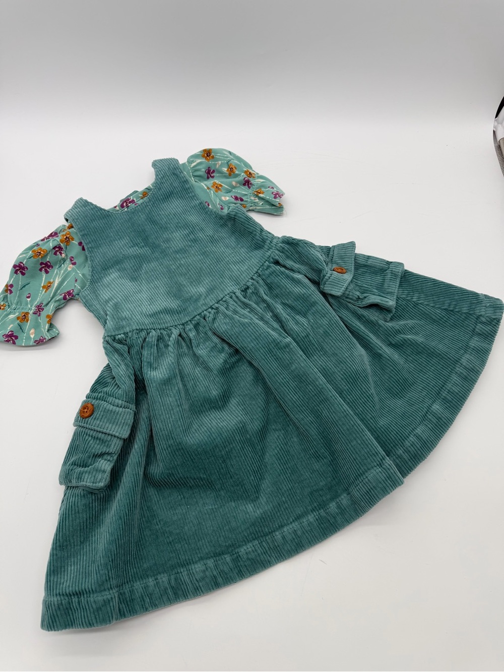 FINDING FOXTALE Teal Corduroy Casual Dress & Top 3T